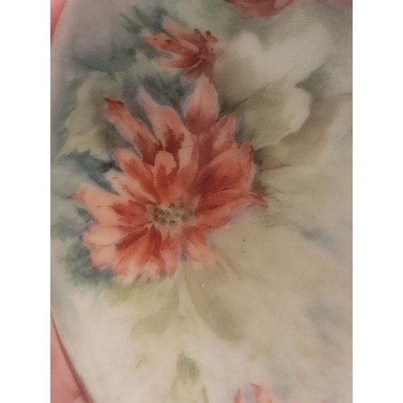 Handpainted And Signed J. Kirby 1967 Limoges Dresser Tray Charger Poinsettia - Picture 4 of 10